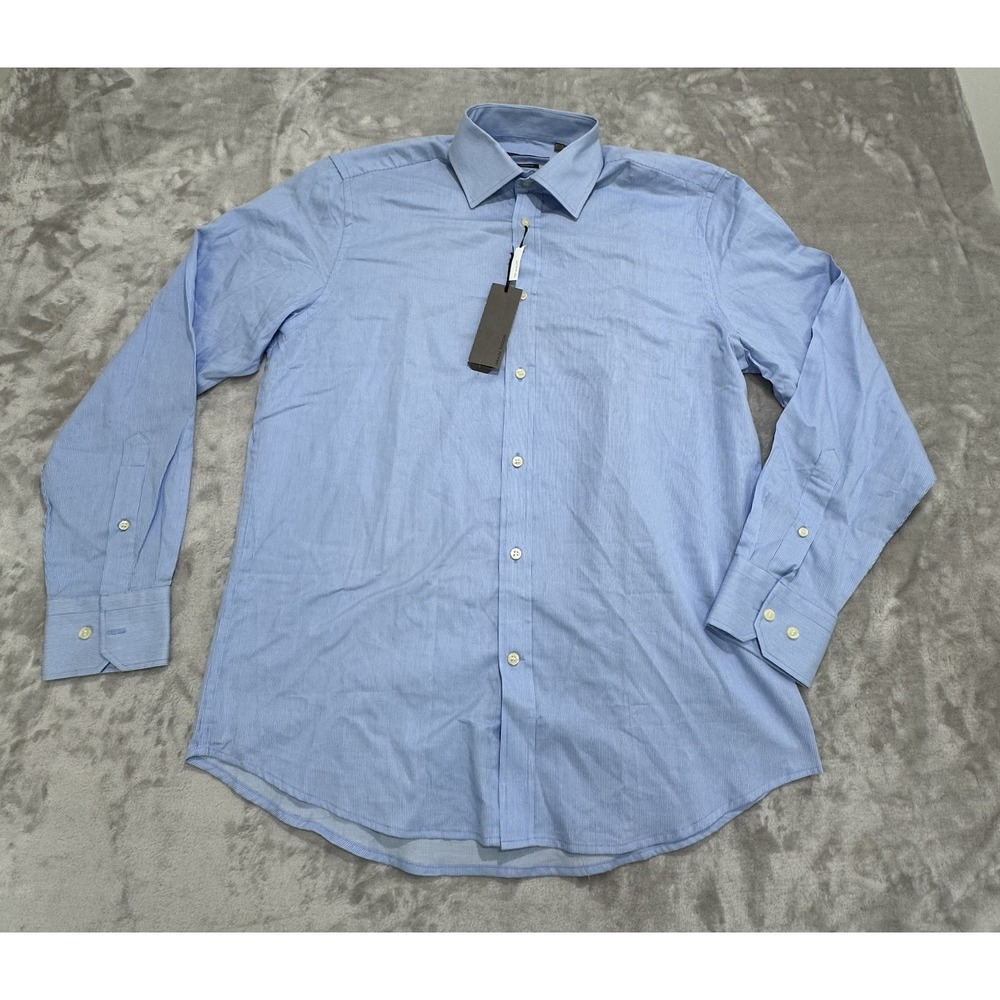 Man Code Classic Fit Blue Striped Long‎ Sleeve Dress Shirt - Menswear New w/ Tag
